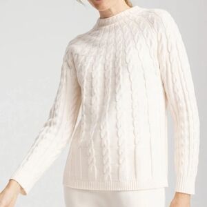 Chico's Cream Cable Knit Sweater
